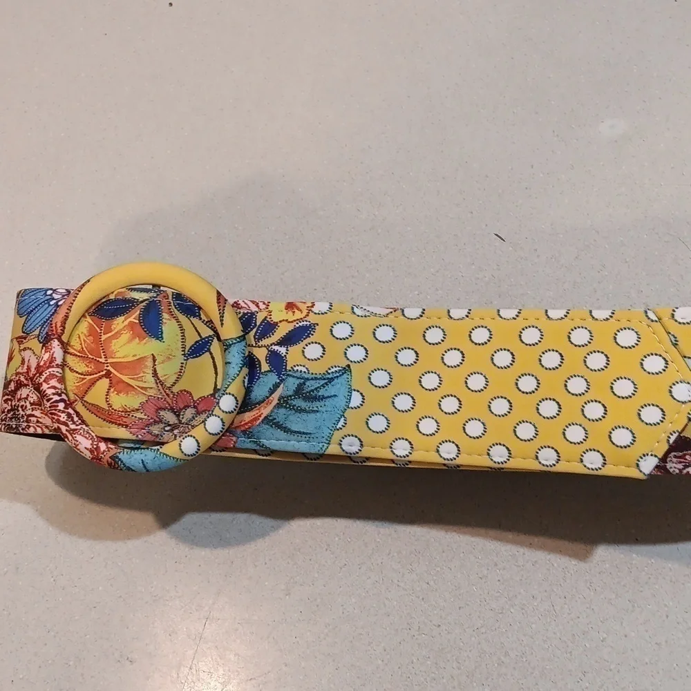 Yellow Floral Dotted Belt